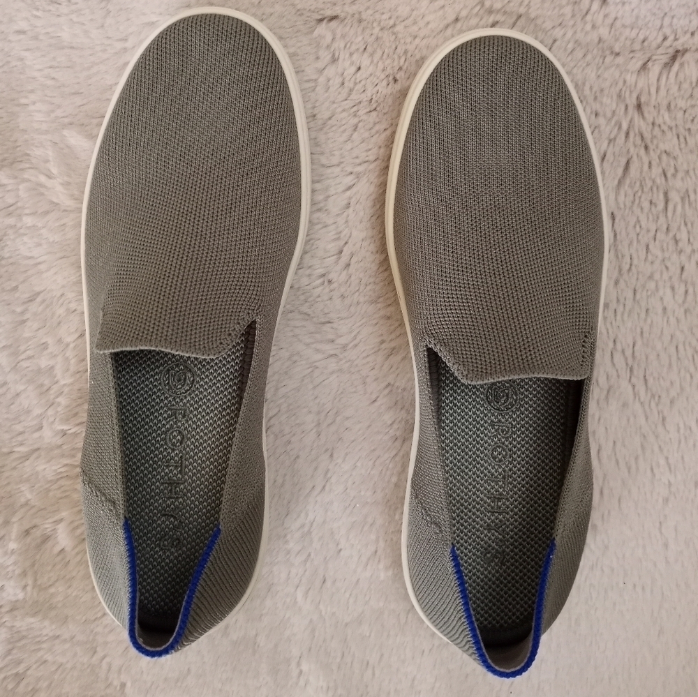 Rothy's Thyme Rare Color Sage Green Slip Resistant Slip On Casual Boho Sneaker